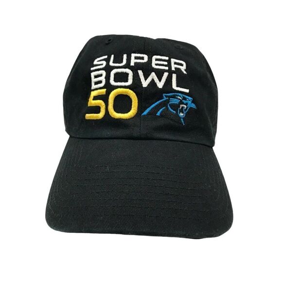 MEN'S SUPER BOWL 50 CAROLNIA PANTHERS 47 BRAND HAT CAP ADJUSTABLE NEW - Picture 1 of 6